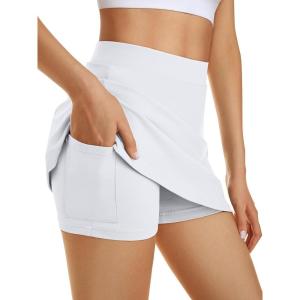 imageAUTOMET Womens Mini Tennis Skirt with Shorts Underneath 2025 Athletic Workout Cute Golf Skorts Trendy Summer Gym ClothesWhite