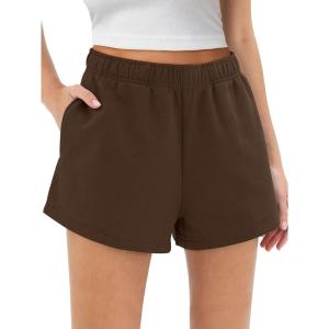 imageAUTOMET Womens Sweat Shorts Trendy Casual Athletic Running Summer Vacation Outfits Comfy 2025 Fashion Workout ClothingBrown