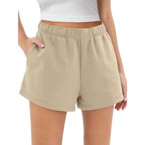 imageAUTOMET Womens Sweat Shorts Trendy Casual Athletic Running Summer Vacation Outfits Comfy 2025 Fashion Workout ClothingKhaki