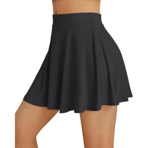imageAUTOMET Womens Tennis Skirt with Shorts Underneath Flowy Mini Athletic Golf Skorts with Pockets 2025 Pleated Summer OutfitsBlack