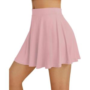 imageAUTOMET Womens Tennis Skirt with Shorts Underneath Flowy Mini Athletic Golf Skorts with Pockets 2025 Pleated Summer OutfitsPink