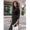imageAUTOMET 34 Length Sleeve Womens Tops Crewneck Lace Tunic Business Casual Dressy Blouses Spring Trendy Outfits 2025Black