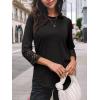 imageAUTOMET 34 Length Sleeve Womens Tops Crewneck Lace Tunic Business Casual Dressy Blouses Spring Trendy Outfits 2025Black