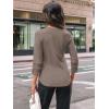 imageAUTOMET 34 Length Sleeve Womens Tops Crewneck Lace Tunic Business Casual Dressy Blouses Spring Trendy Outfits 2025Coffee Grey