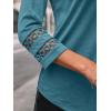 imageAUTOMET 34 Length Sleeve Womens Tops Crewneck Lace Tunic Business Casual Dressy Blouses Spring Trendy Outfits 2025Cyan