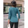imageAUTOMET 34 Length Sleeve Womens Tops Crewneck Lace Tunic Business Casual Dressy Blouses Spring Trendy Outfits 2025Cyan