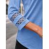 imageAUTOMET 34 Length Sleeve Womens Tops Crewneck Lace Tunic Business Casual Dressy Blouses Spring Trendy Outfits 2025Skyblue