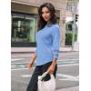 imageAUTOMET 34 Length Sleeve Womens Tops Crewneck Lace Tunic Business Casual Dressy Blouses Spring Trendy Outfits 2025Skyblue