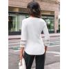 imageAUTOMET 34 Length Sleeve Womens Tops Crewneck Lace Tunic Business Casual Dressy Blouses Spring Trendy Outfits 2025White