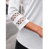 imageAUTOMET 34 Length Sleeve Womens Tops Crewneck Lace Tunic Business Casual Dressy Blouses Spring Trendy Outfits 2025White