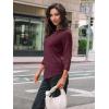 imageAUTOMET 34 Length Sleeve Womens Tops Crewneck Lace Tunic Business Casual Dressy Blouses Spring Trendy Outfits 2025Wine Red