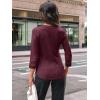 imageAUTOMET 34 Length Sleeve Womens Tops Crewneck Lace Tunic Business Casual Dressy Blouses Spring Trendy Outfits 2025Wine Red