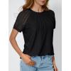imageAUTOMET Short Sleeve Shirts for Women Eyelet Embroidery Summer Dressy Tops 2025 Trendy Lace Casual TShirts Work OutfitsBlack