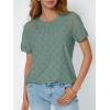 imageAUTOMET Short Sleeve Shirts for Women Eyelet Embroidery Summer Dressy Tops 2025 Trendy Lace Casual TShirts Work OutfitsSage