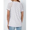 imageAUTOMET Short Sleeve Shirts for Women Eyelet Embroidery Summer Dressy Tops 2025 Trendy Lace Casual TShirts Work OutfitsWhite
