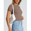 imageAUTOMET Womens Short Sleeve T Shirts Summer Crop Tops 2025 Going Out Basic Cute Tee Y2k Fitted Workout ClothesCoffee
