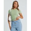 imageAUTOMET Womens Short Sleeve T Shirts Summer Crop Tops 2025 Going Out Basic Cute Tee Y2k Fitted Workout ClothesLightgreen
