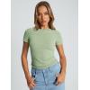 imageAUTOMET Womens Short Sleeve T Shirts Summer Crop Tops 2025 Going Out Basic Cute Tee Y2k Fitted Workout ClothesLightgreen
