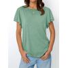 imageAUTOMET Womens Short Sleeve TShirts Dressy Casual Basic Ruffle Cute Summer Tops 2025 Spring Fashion ClothesGreen