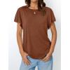 imageAUTOMET Womens Short Sleeve TShirts Dressy Casual Basic Ruffle Cute Summer Tops 2025 Spring Fashion ClothesRust