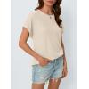imageAUTOMET Womens Summer Tops Short Sleeve TShirts Business Casual Fashion Clothes 2025 Waffle Blouses Loose Fit OutfitsApricot