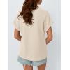 imageAUTOMET Womens Summer Tops Short Sleeve TShirts Business Casual Fashion Clothes 2025 Waffle Blouses Loose Fit OutfitsApricot