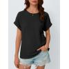 imageAUTOMET Womens Summer Tops Short Sleeve TShirts Business Casual Fashion Clothes 2025 Waffle Blouses Loose Fit OutfitsBlack