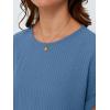 imageAUTOMET Womens Summer Tops Short Sleeve TShirts Business Casual Fashion Clothes 2025 Waffle Blouses Loose Fit OutfitsBlue