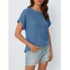 imageAUTOMET Womens Summer Tops Short Sleeve TShirts Business Casual Fashion Clothes 2025 Waffle Blouses Loose Fit OutfitsBlue