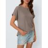 imageAUTOMET Womens Summer Tops Short Sleeve TShirts Business Casual Fashion Clothes 2025 Waffle Blouses Loose Fit OutfitsCoffeegrey