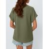 imageAUTOMET Womens Summer Tops Short Sleeve TShirts Business Casual Fashion Clothes 2025 Waffle Blouses Loose Fit OutfitsGreen