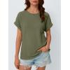 imageAUTOMET Womens Summer Tops Short Sleeve TShirts Business Casual Fashion Clothes 2025 Waffle Blouses Loose Fit OutfitsGreen