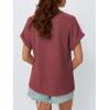 imageAUTOMET Womens Summer Tops Short Sleeve TShirts Business Casual Fashion Clothes 2025 Waffle Blouses Loose Fit OutfitsRed