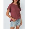 imageAUTOMET Womens Summer Tops Short Sleeve TShirts Business Casual Fashion Clothes 2025 Waffle Blouses Loose Fit OutfitsRed