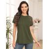 imageAUTOMET Womens Summer Tops Spring Shirts Trendy Vacation Outfits Short Sleeve Business Tshirts Fashion Casual BlousesArmy Green
