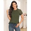 imageAUTOMET Womens Summer Tops Spring Shirts Trendy Vacation Outfits Short Sleeve Business Tshirts Fashion Casual BlousesArmy Green