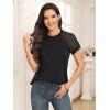 imageAUTOMET Womens Summer Tops Spring Shirts Trendy Vacation Outfits Short Sleeve Business Tshirts Fashion Casual BlousesBlack