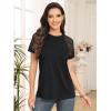 imageAUTOMET Womens Summer Tops Spring Shirts Trendy Vacation Outfits Short Sleeve Business Tshirts Fashion Casual BlousesBlack