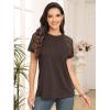 imageAUTOMET Womens Summer Tops Spring Shirts Trendy Vacation Outfits Short Sleeve Business Tshirts Fashion Casual BlousesBrown
