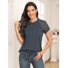 imageAUTOMET Womens Summer Tops Spring Shirts Trendy Vacation Outfits Short Sleeve Business Tshirts Fashion Casual BlousesDarkgrey