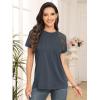 imageAUTOMET Womens Summer Tops Spring Shirts Trendy Vacation Outfits Short Sleeve Business Tshirts Fashion Casual BlousesDarkgrey