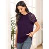 imageAUTOMET Womens Summer Tops Spring Shirts Trendy Vacation Outfits Short Sleeve Business Tshirts Fashion Casual BlousesDarkpurple