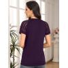 imageAUTOMET Womens Summer Tops Spring Shirts Trendy Vacation Outfits Short Sleeve Business Tshirts Fashion Casual BlousesDarkpurple