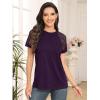 imageAUTOMET Womens Summer Tops Spring Shirts Trendy Vacation Outfits Short Sleeve Business Tshirts Fashion Casual BlousesDarkpurple