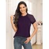 imageAUTOMET Womens Summer Tops Spring Shirts Trendy Vacation Outfits Short Sleeve Business Tshirts Fashion Casual BlousesDarkpurple