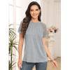 imageAUTOMET Womens Summer Tops Spring Shirts Trendy Vacation Outfits Short Sleeve Business Tshirts Fashion Casual BlousesGrey