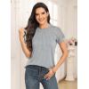imageAUTOMET Womens Summer Tops Spring Shirts Trendy Vacation Outfits Short Sleeve Business Tshirts Fashion Casual BlousesGrey