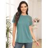 imageAUTOMET Womens Summer Tops Spring Shirts Trendy Vacation Outfits Short Sleeve Business Tshirts Fashion Casual BlousesGreygreen