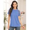imageAUTOMET Womens Summer Tops Spring Shirts Trendy Vacation Outfits Short Sleeve Business Tshirts Fashion Casual BlousesLightblue
