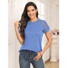 imageAUTOMET Womens Summer Tops Spring Shirts Trendy Vacation Outfits Short Sleeve Business Tshirts Fashion Casual BlousesLightblue